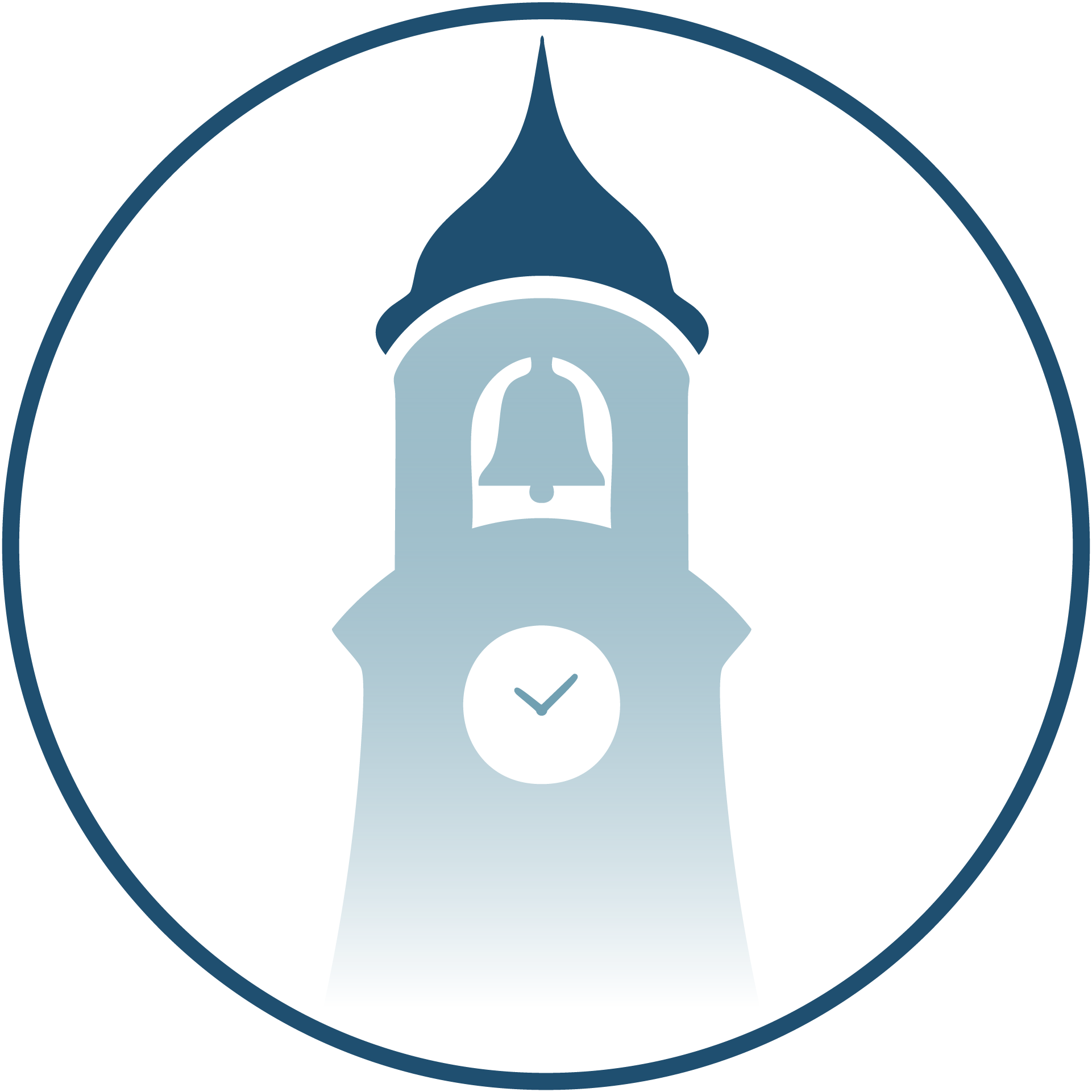 Website logo based on the Church steeple and clock tower